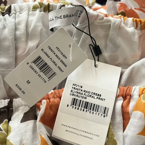 Faithfull the Brand Trinita Maxi Dress in Elvinna Floral Print, NWT, Size M